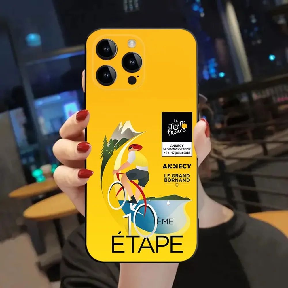 Hot T-TOUR-DE -FRANCE Phone Case For Apple iPhone 15,14,13,12,11,XS,XR,X,8,7,Pro,Max,Plus,mini Silicone Black Cover