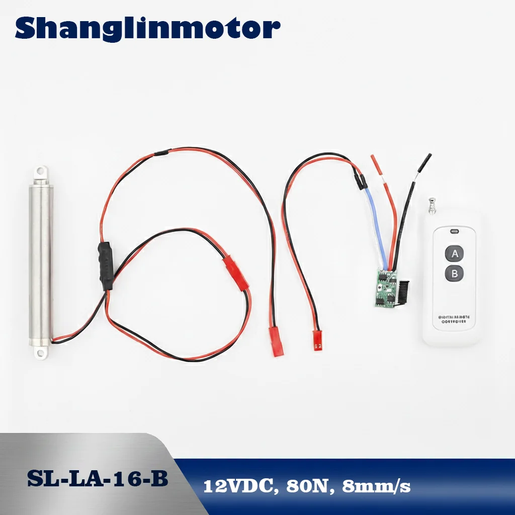 Micro 12V Electric Piston SL-LA-16-B High Torque 80N 8mm/s Powerful Linear Actuator 16mm Slim Motor Remote Control Receiver Kit