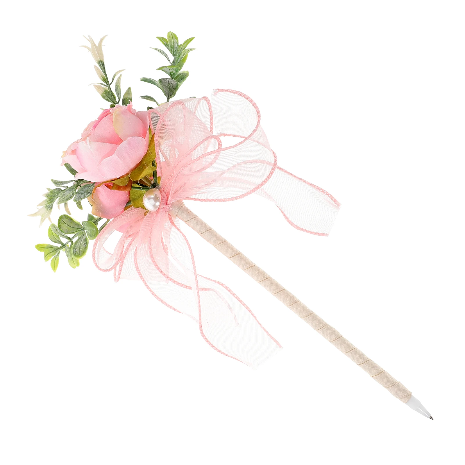 

Imitation Rose Ballpoint Pen Floral Writing Multicolor Artificial Pens Cloth Flower Office