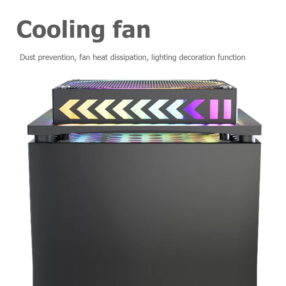 مروحة تبريد علوية لمكافحة الغبار شبكة معدنية مروحة نظام التبريد الخارجي مروحة تبريد علوية ل Xbox series esx وحدة التحكم الوقوف مع ضوء RGB