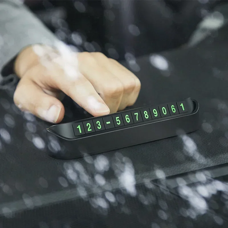 Luminous Car Temporary Parking Card Phone Number Card Plate Hidden Plate Telephone Park Stop Stickers Styling Auto Accessories - view 2