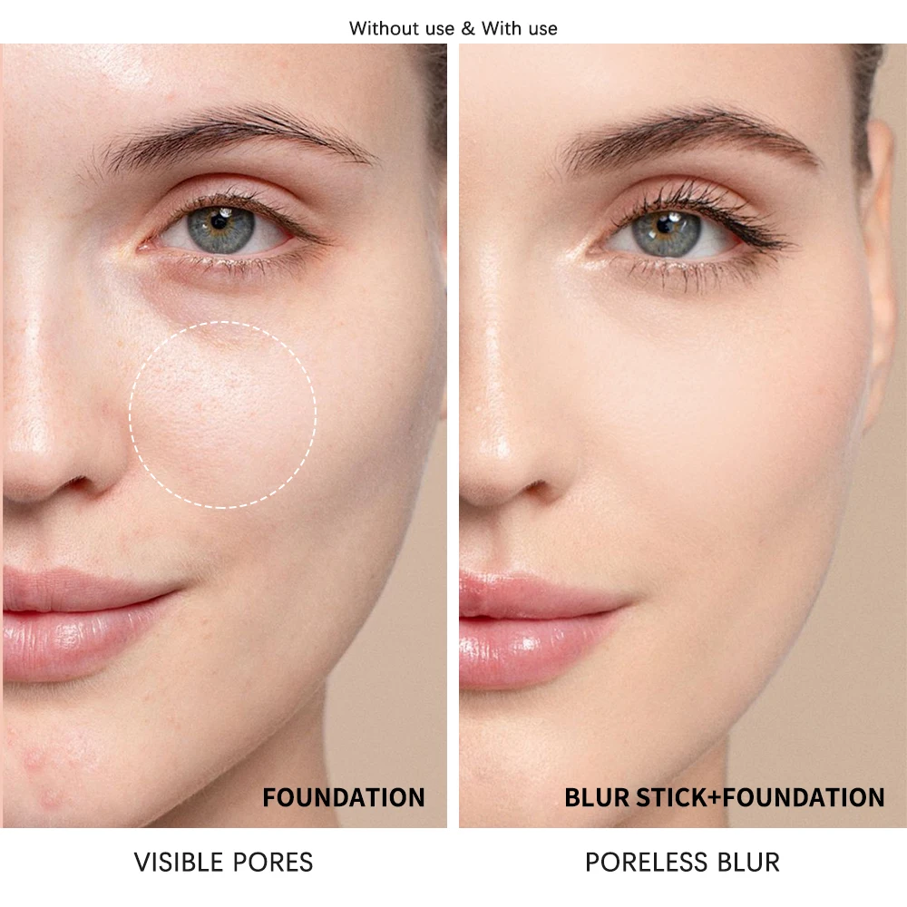 Blur Stick Instant Pore Eraser Primer Makeup Długotrwały Kontrola Oleju Nawilżający Matujący Wykończenie Blur Pores Makeup