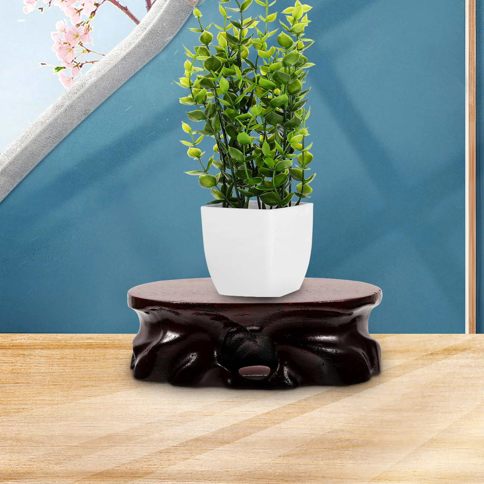 

Stable Wood Base for Vase Teapot and Crafts Natural Wooden Display Stand for Home Office Shopping Room Flower Shop Use