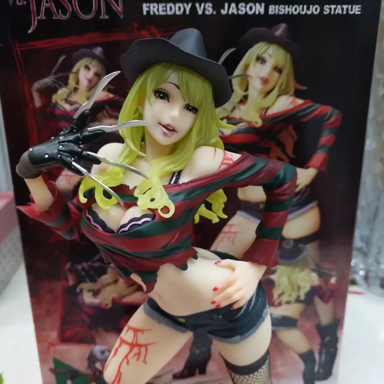 Freddy Vs Jason Anime Figur Weibliche Ver Freddy Figur Jason Figur Pvc Gk Statue Modell Puppe Sammlung Ornament Schreibtisch Spielzeug Geschenk