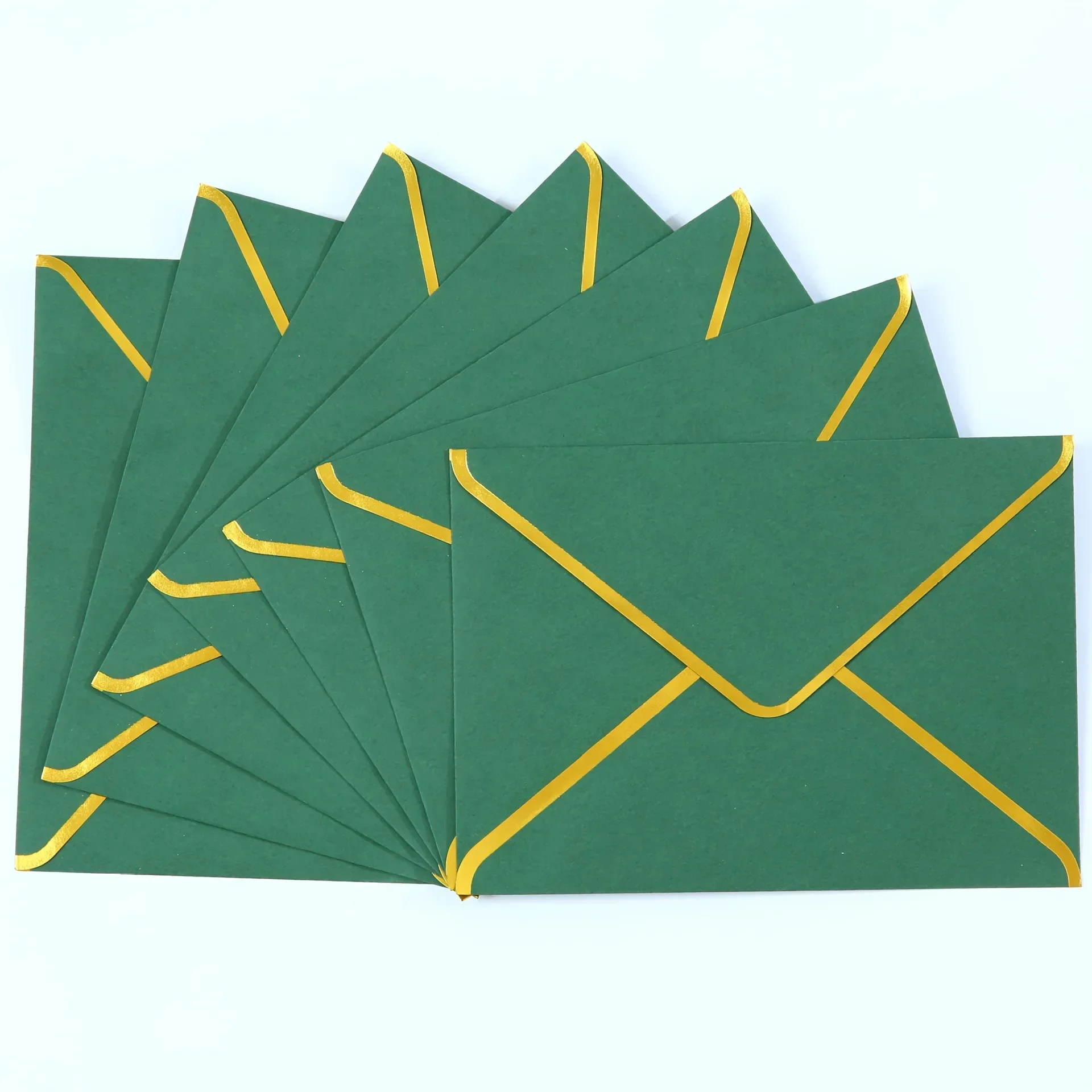 30pcs/lot 185*135mm Green Paper Envelope Golden Edged Wedding Invitations Postcard Envelope High-grade Busines Packing Giftbox