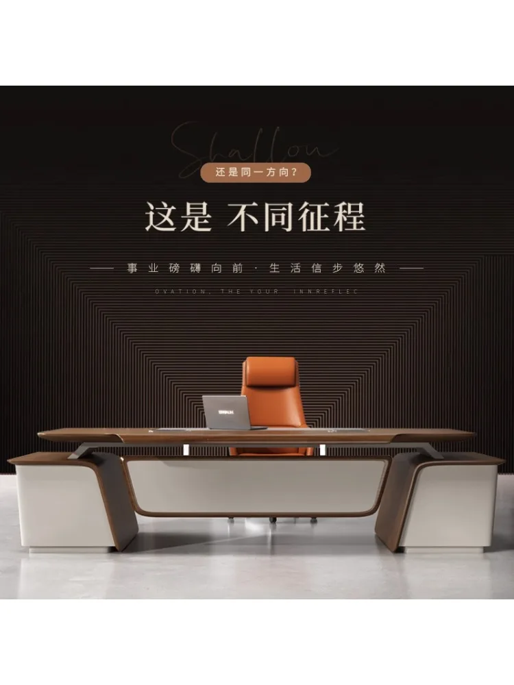   Mesa chefe simples e moderna mesa de móveis de escritório e mesa combinada de cadeiras