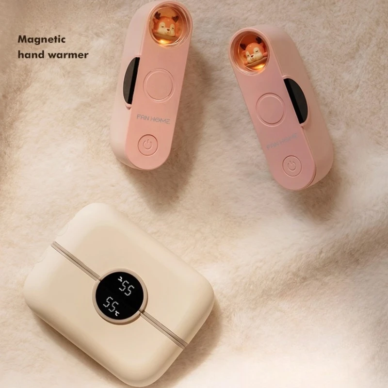 

Eary Portable 2-in-1 Magnetic Hand Warmer USB Rechargeable 9000mAh 4-Speed Electric Heating Cute Compact Hand Grip Gift for Kids