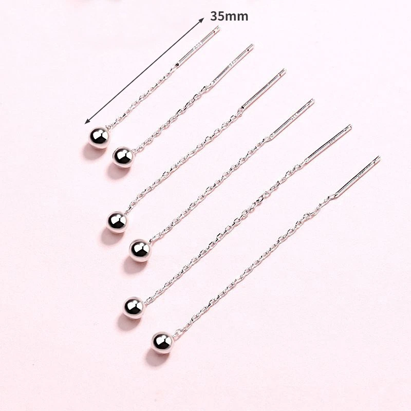 925 Sterling Silver Small Round Bead Studs Earrings