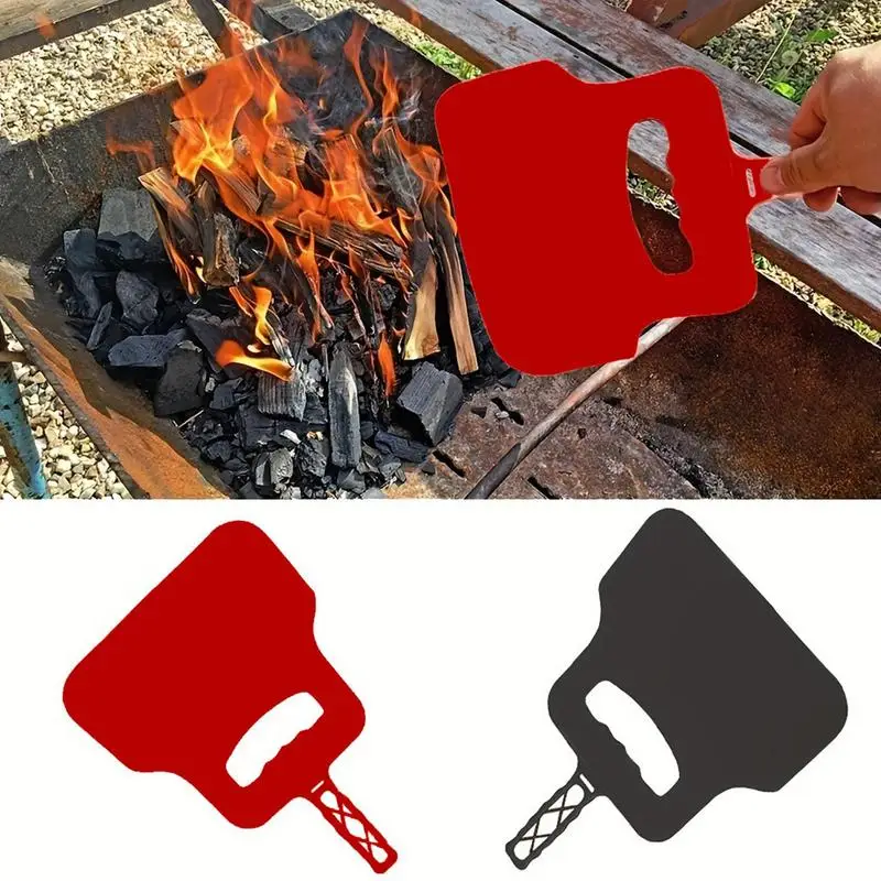 Plastic Heat Resistant Manual Barbecue Hand Fan Handheld Grill Fan Hand Crank Blower for Outdoor Camping BBQ Grill Tool