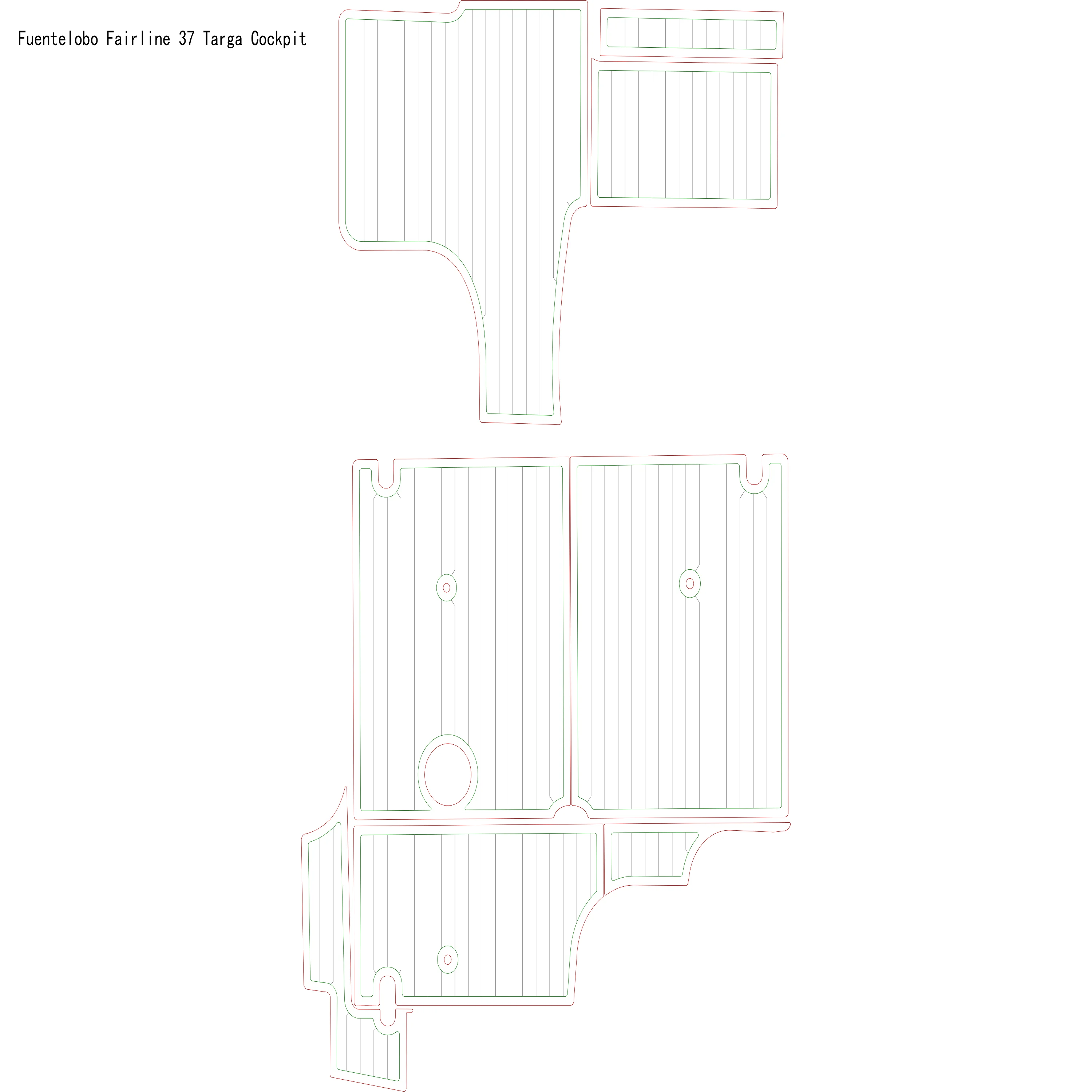 

Fuentelobo Fairline 37 Targa Cockpit Boat EVA Faux Teak Deck Floor Pad