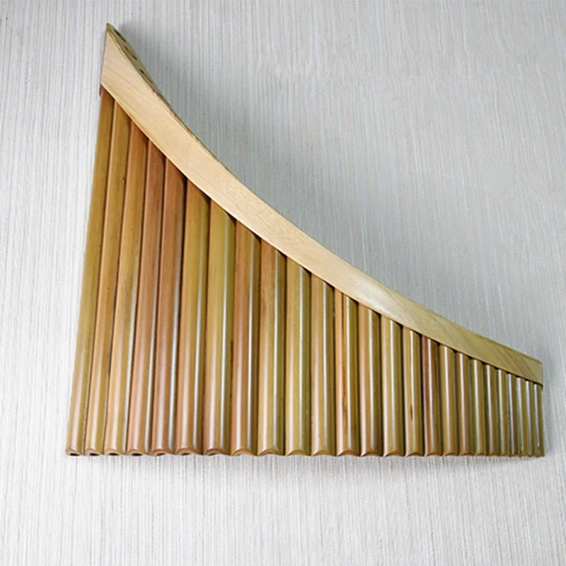 Professional 25cm Romanian Style Panflute Handmade Bitter Bamboo with Base And Aluminum Alloy Hard Box for Music Instrument