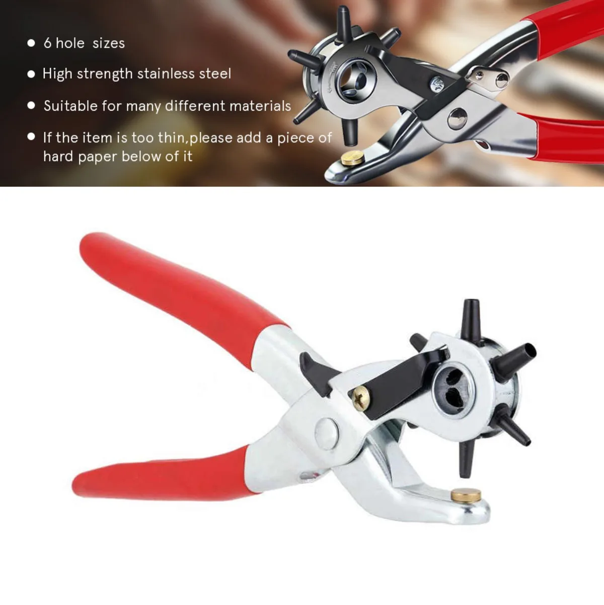 Leather Punch Holes Function Solution Canvas Grommet Heavy Duty Band Maker Hand Plier Tool Eyelet Strap Punch Leather Belt Hole