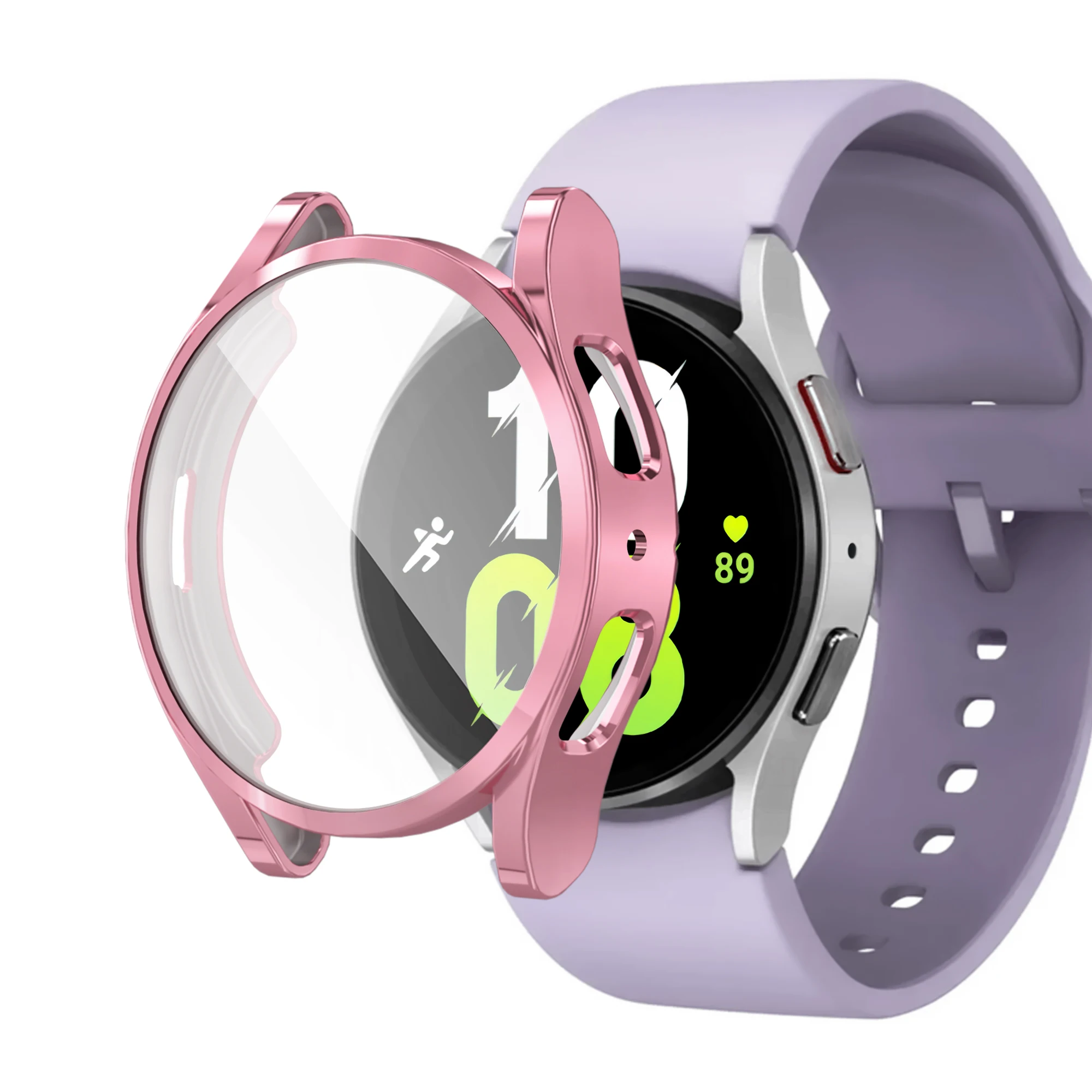 Tpu galvanizado protetor caso capa para samsung galaxy watch 5 40mm 44mm 45mm transparente escudo protetor quadro