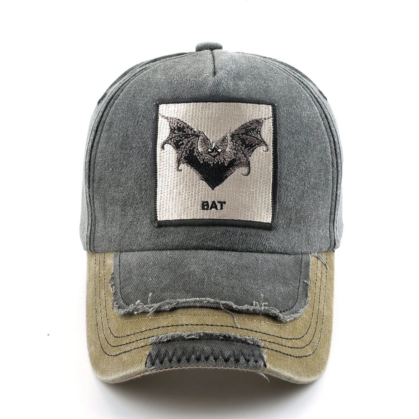 Vintage Denim Baseball Cap With Embroidery Bat Patch Men Snapback Hip Hop Dad Hats Women Four Seasons Adjustable Visor Cap