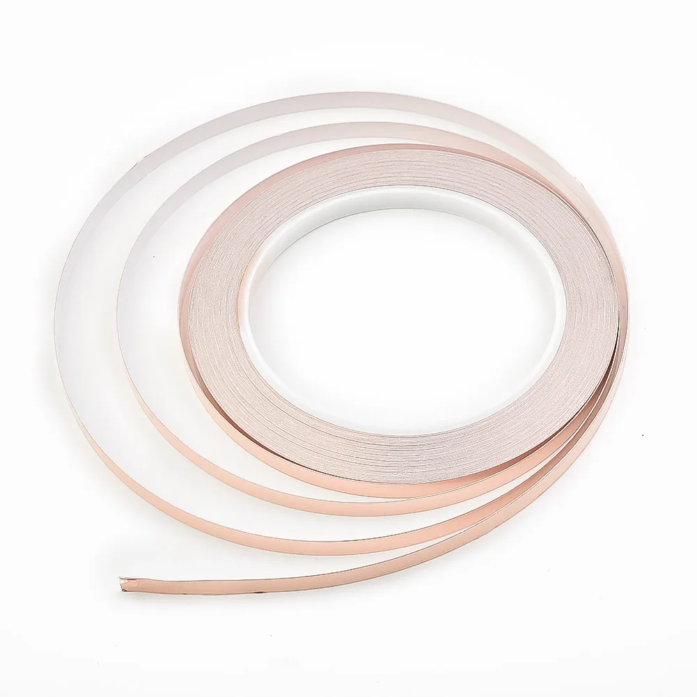 Fita de folha de cobre 3 5 6 8 10mm, transformador pdp e lcd para guitarra elétrica, condução de lado único, viscosidade forte