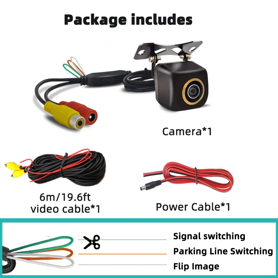 

AHD 1080P Vehicle Camera with Night Vision for Rear View Universal Backup Camera Car Monitor Head Unit Audio Reverse Cam