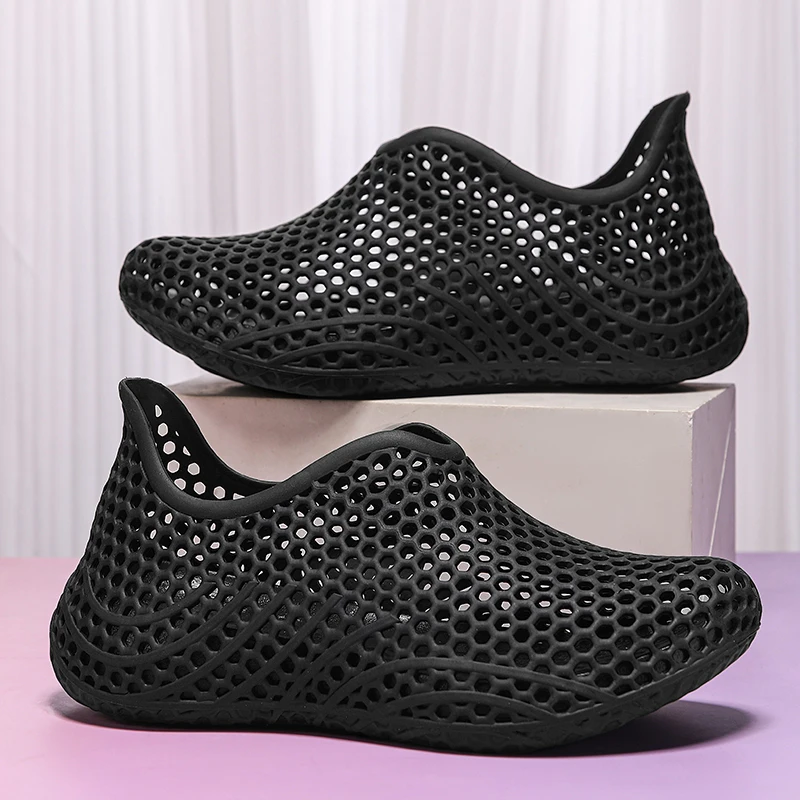 Unisex Summer 3D Printed Sandals Men Women Slip-on Closed Toe Breathable Garden Clogs Lightweight Quick-dry Beach Water Shoes