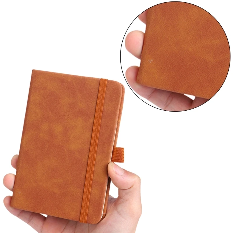 E9LB Pocket Notepads Journal with Elastic Strap Closure Pen Slot Ribbon Book Mark