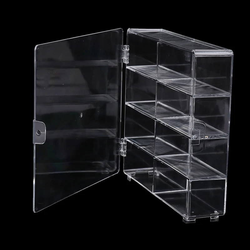 Acrylic Display Case Compatible With 8 Slots Display Case For Die Cast Toy Cars Standing On Office Home (1PCS Empty Case)