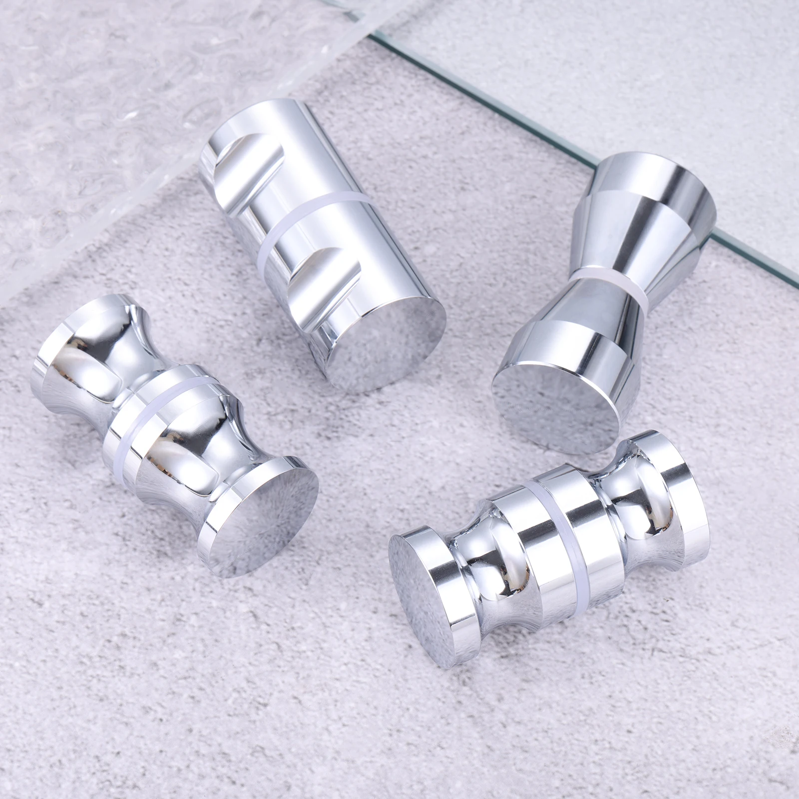 알루미늄 합금 문짝 풀러 푸시 단일 유리 문짝 손잡이, 욕실 샤워 캐비닛 손잡이, 6mm ~ 18mm 두꺼운 유리