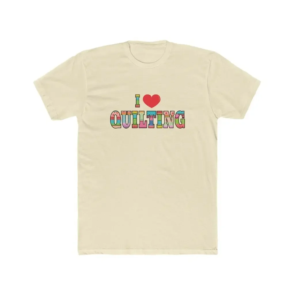 Camiseta de algodón con estampado de corazón para amantes, camisa de alta calidad, acolchado, I Love