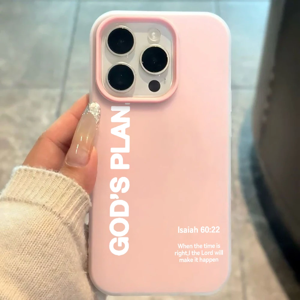 Für iPhone 17 15 16 14 Pro Max Hülle Plus „Gottes Plan“ Bibel-Cover für iPhone 13 11 12 ProMax XS XR 7 8 Plus Hüllen in Bonbonfarben – Detail 2