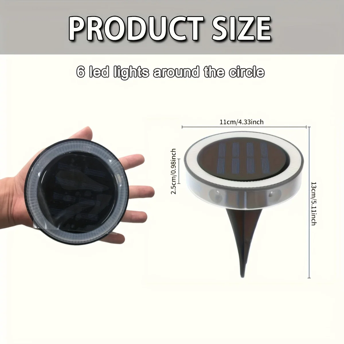 1/2/4pcs 6LEDS Solar Ground Lights-Upgraded Solar Outdoor Lights Brightness Automatic Adjustment Camping Decorative Lights