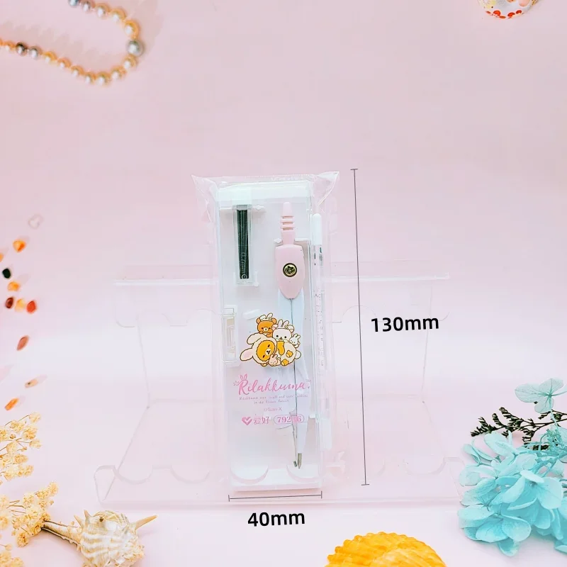 3PCS AIHAO 79236 Rilakkuma Drawing Compass With Lead Refill Math Geometry Tools For School Supplies Cute Stationery Students