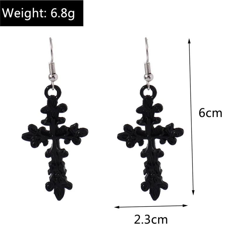 Aihua Große Steampunk Vintage Ägyptische Ankh-Kreuz-Ohrringe für Damen und Herren, Gothic Persönlichkeits-Ohrringe für Damen und Herren, Schmuck – Detail 13