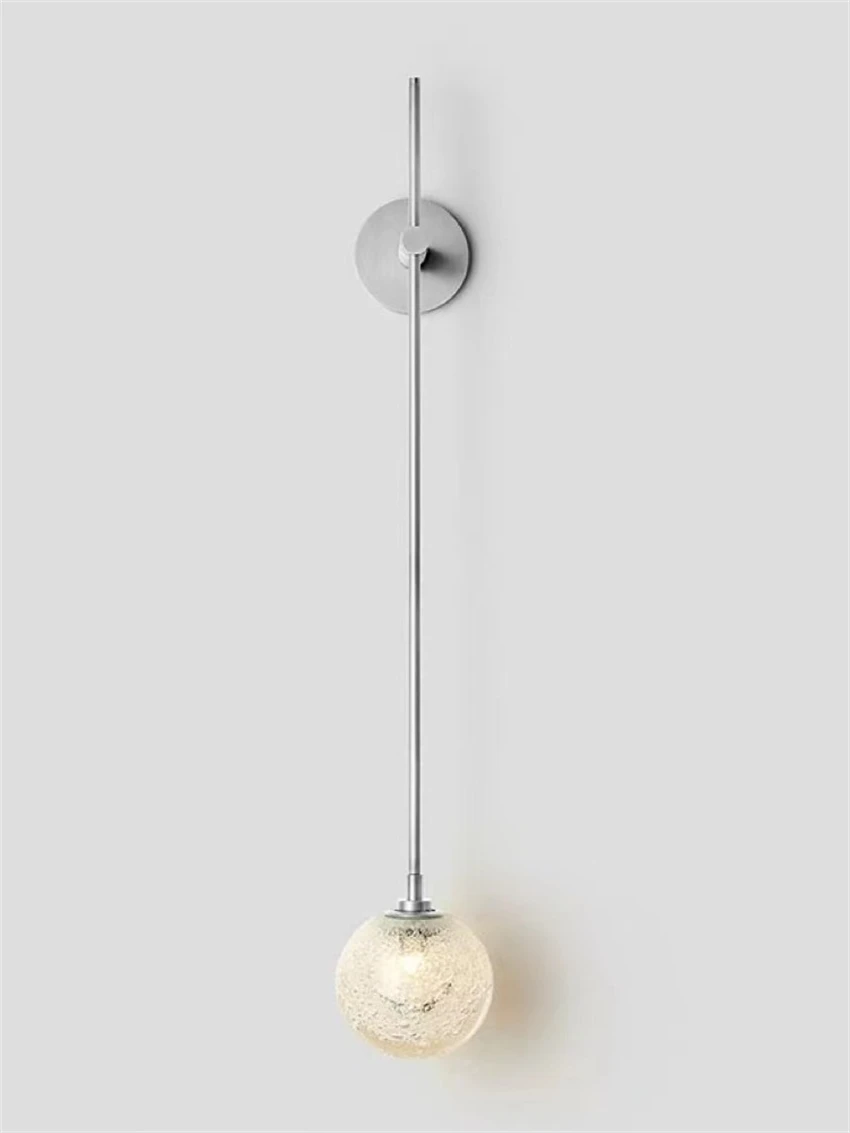 

Nordic minimalist lines glass ball wall lamps bedroom study modern lamp living room bedside bubble glass wall sconces lights