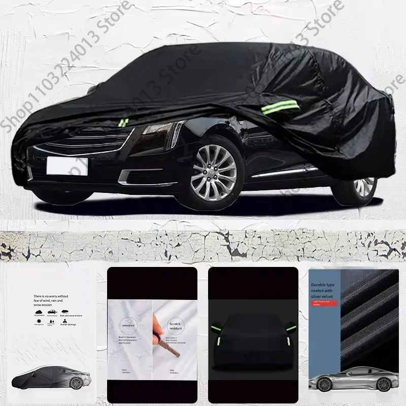 

For Cadillac XTS Exterior Car Cover Outdoor Protection Full Car Covers Waterproof Sunshade Anti UV Snow Cover Car cover Black