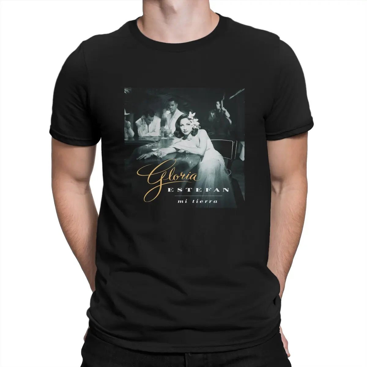 G-Gloria Estefan Singer Newest TShirt for Men Mi Tierra Music Round Neck Pure Cotton T Shirt Hip Hop Gift Clothes Streetwear