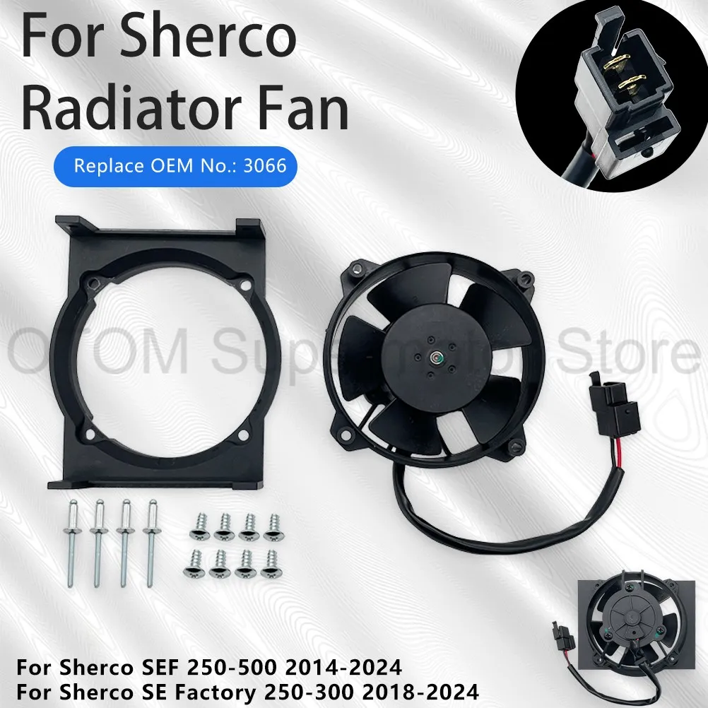 OTOM Motorcycle Cooling Radiator Fan With Bracket Cooler For Sherco SE Factory 250-300 2018-2024 SEF 250 350 450 500 2014-2024