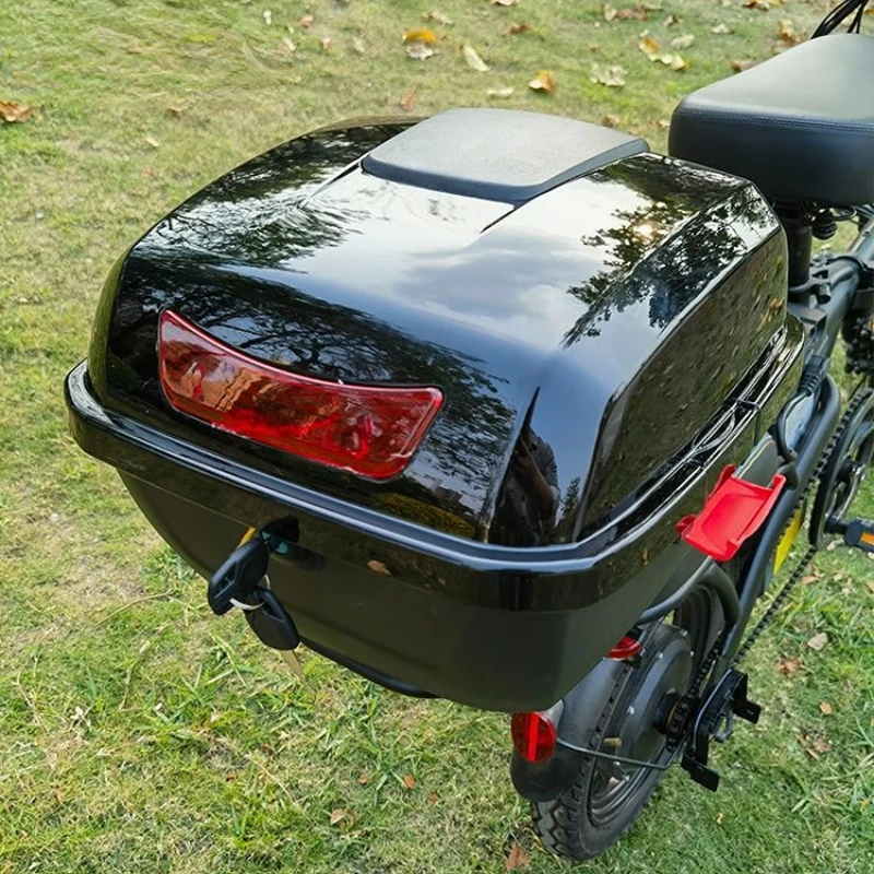 Folding Electric Bicycle Rear Tailbox New Thickened Large Capacity Storage Box with Rear Shelf Electric Vehicle Durable Tailbox