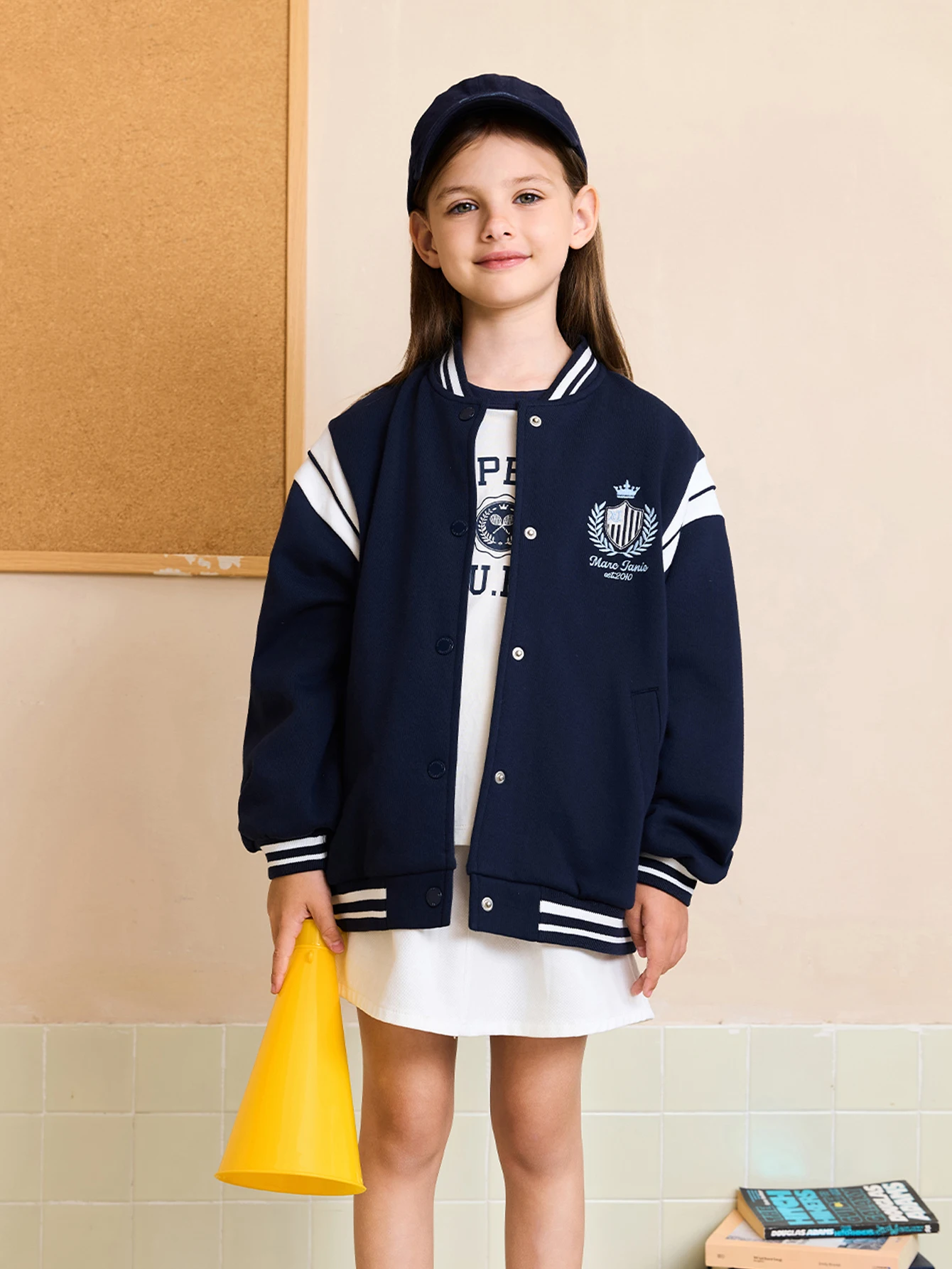 

MARC & JANIE Unisex Big Kids Retro Preppy Baseball Jacket for Autumn 551551