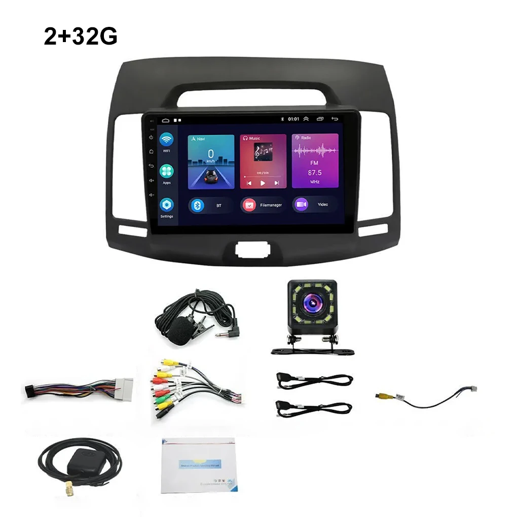 9 inch Android 14 Carplay Auto Multimidia Video Player Head Unit Car Stereo Radio GPS Navi Carplay For 2006-2012 Hyundai Elantra