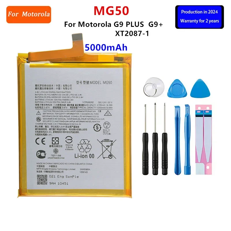 

100% Original MG50 5000mAh Battery For Motorola Moto G9 PLUS G9+ XT2087-1 Phone Batteries+Tools