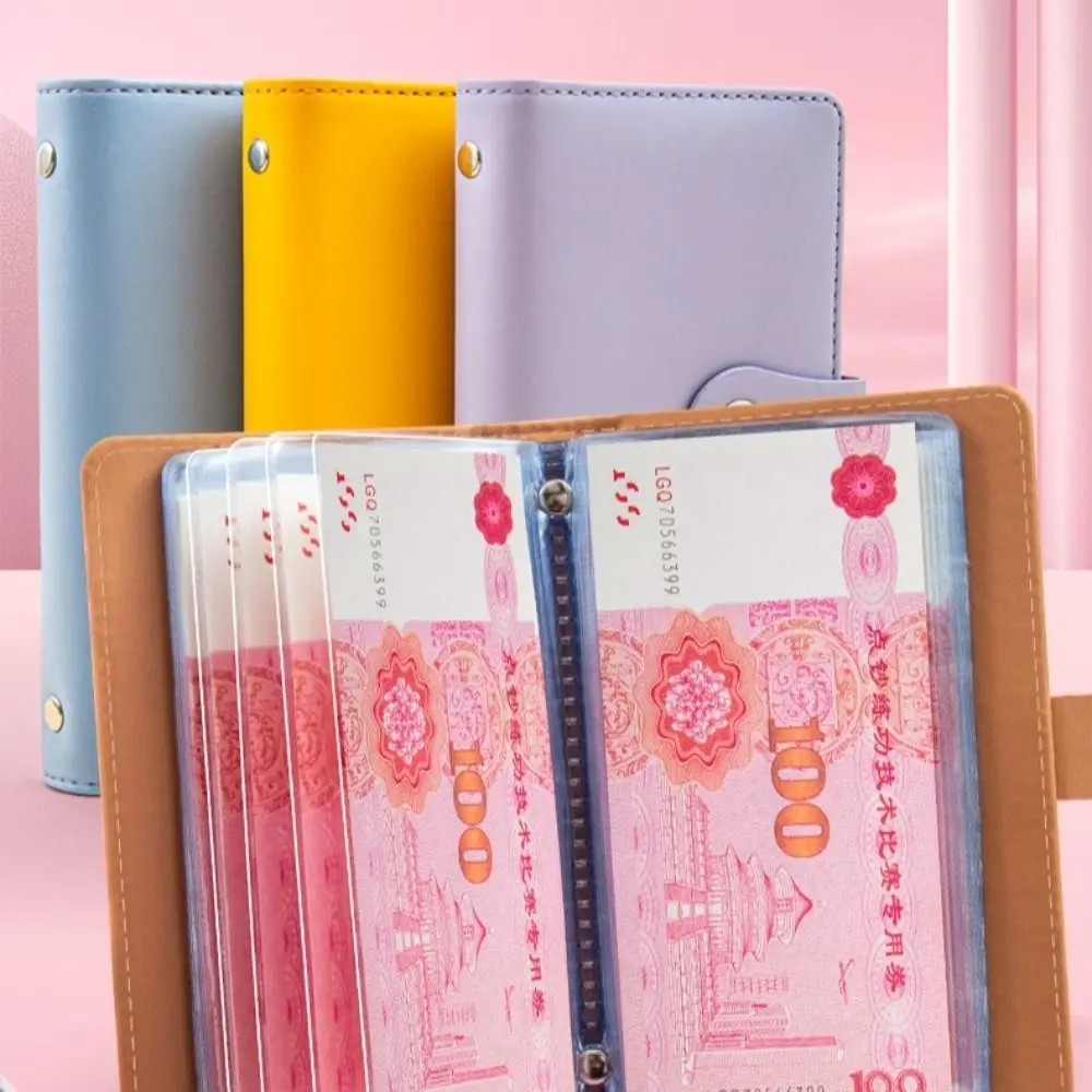 Save Money 100 Envelopes Money Saving Challeng PU Large Capacity Mini Binder Savings Challenge Reusable Cute