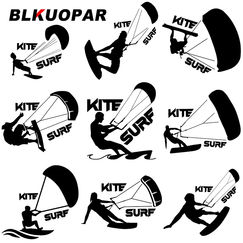 

BLKUOPAR Kitesurfing Man Car Stickers Vinyl Creative Decal Anime Occlusion Scratch Windshield Windows Graphics Car Accessories