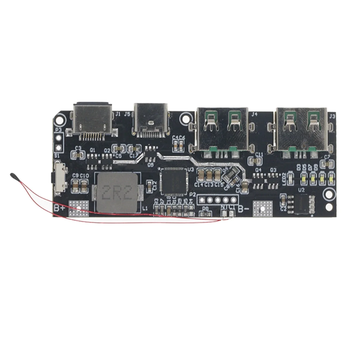 Efficient QC4.0/3.0 LED Dual USB 5V Mobile Power Bank 18650 Charging Module, B