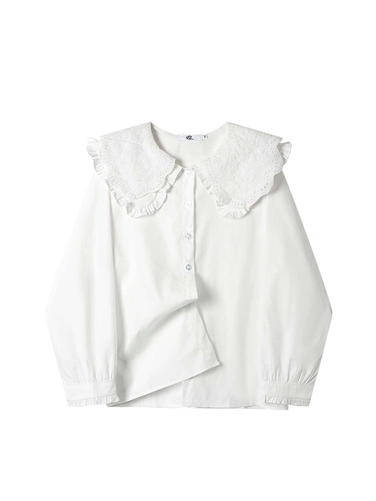 Women's White Blouses and Shirts Elegant Y2k Vintage 2000s Long Sleeve Peter Pan Collar Shirt For Women Clothes Spring 2026 New