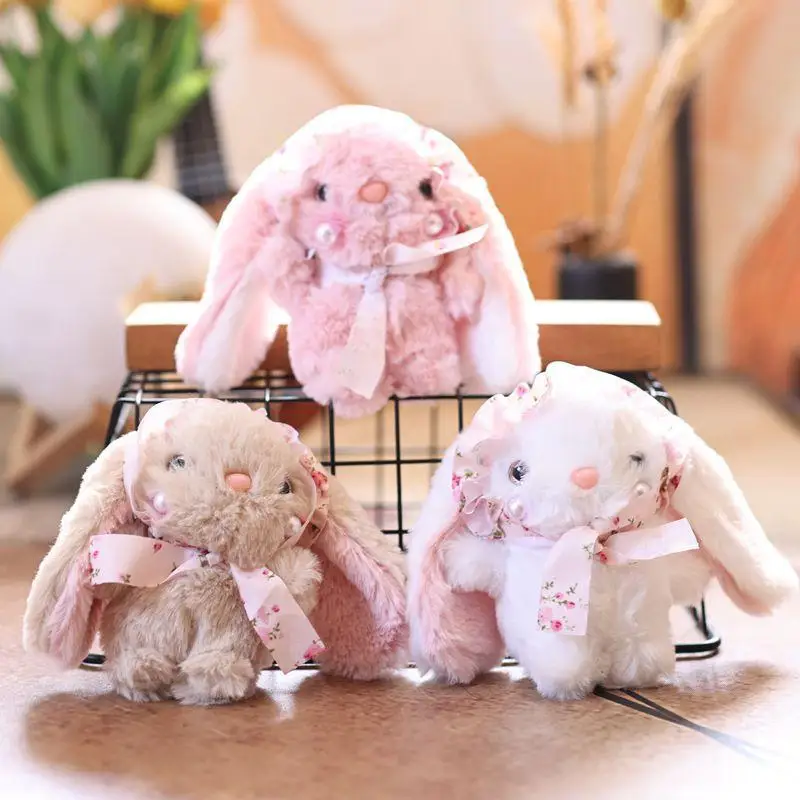 Adorable Rabbit Plush Keychain Cartoon Soft Toy Bag Charm Decorative Backpack Hanging Accessory Perfect Birthday Gift