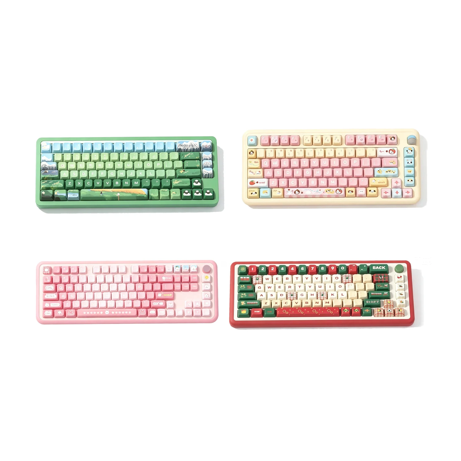 KYOMOT 112 Keys Cute Rabbit Keycaps ANSI Layout PBT Dye Sub MOA Profile Anime Keycap for MX Switch Ducky DIY Mechanical Keyboard