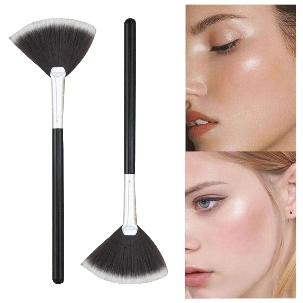 Multifunction Highlighter Brush Fan Makeup Brush Soft Bristles Women New Beauty Tool Professional Loose Powder Brushes