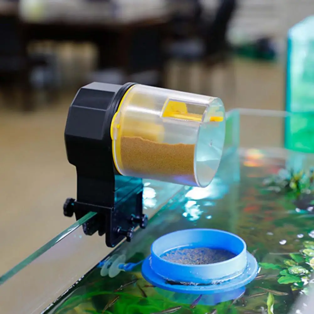 

Automatic fish tank feeder with Fastener Tape Manual/Automatic Feeding Fish Food Dispenser Powered by Battery Fish Tank Feeder