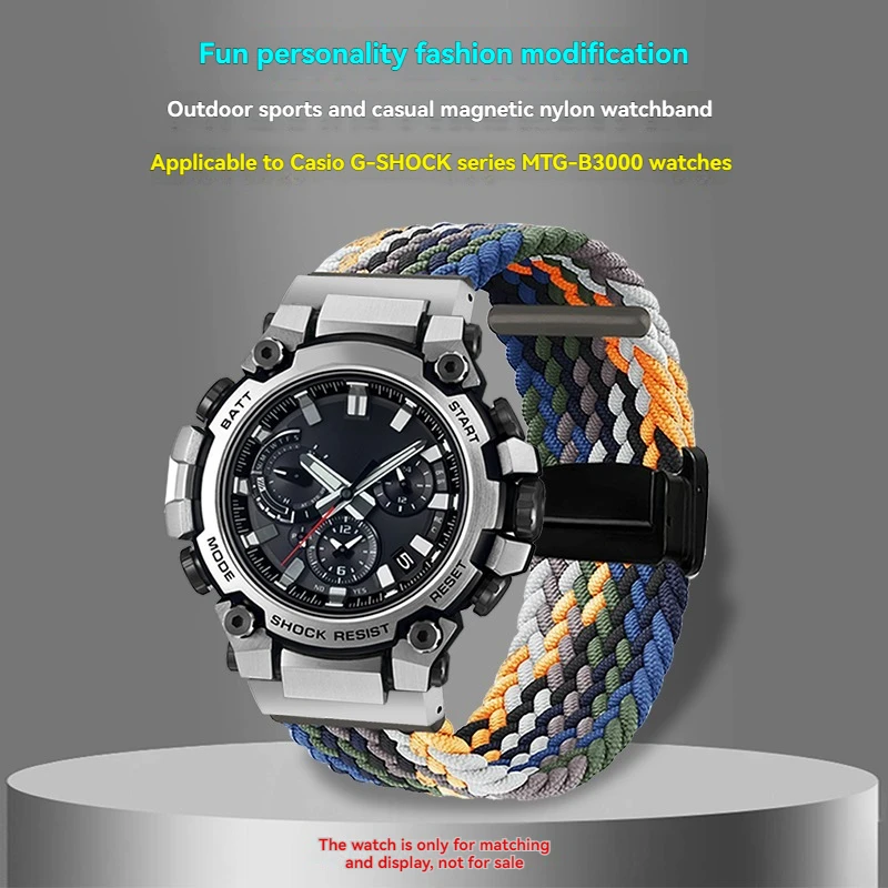 

For Casio G-SHOCK series 5672 MTG-B3000 series modified quick release nylon woven watch strap mtg-b3000 canvas watch chain
