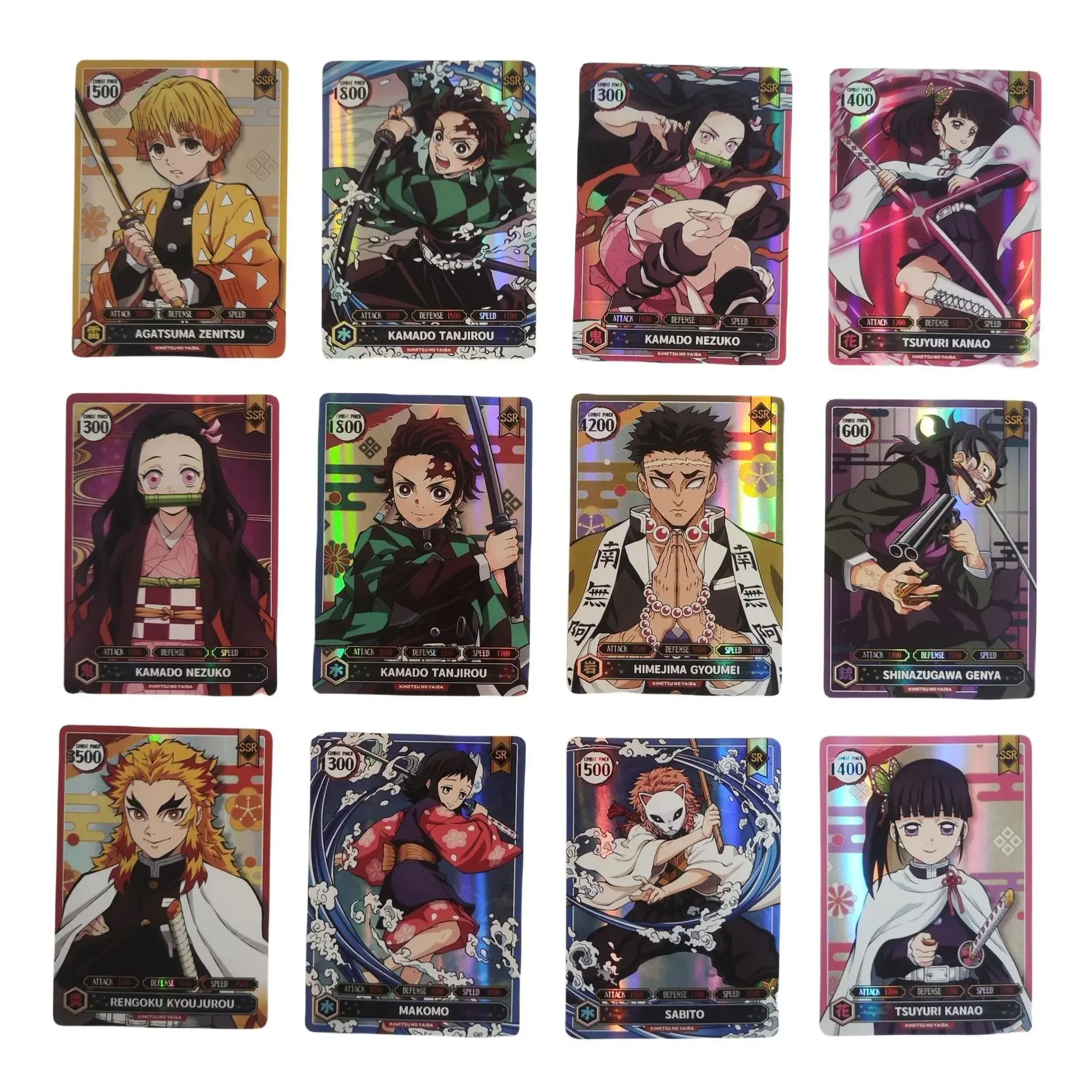 50 개/대 악마 슬레이어 영어 카드 50 비 반복 애니메이션 만화 보드 게임 Collectible Card 어린이 장난감 선물