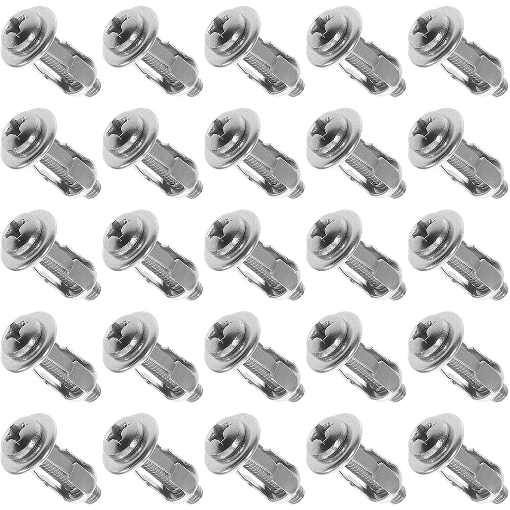 25 Pcs Nut Expansion Screw Fixed Door Anchor Petal-shaped Hollow Metal Cavity 4*20 Tube Set with Screws Spline Lug