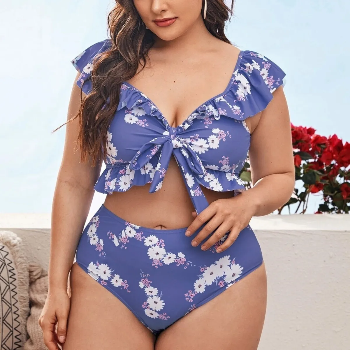 Nouvelle Robe de Plage Imprimée Deux Pièces à Bretelles Grande Taille pour Femme 2026 – Élégante et Décontractée pour l'Automne et l'Été, Style Y2K