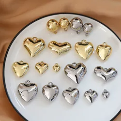 5pcs Resin Charms Gold Color Geometris Heart Round Ball Pendants Silver Color Metal Pendants DIY Necklace Earrings Women Jewelry